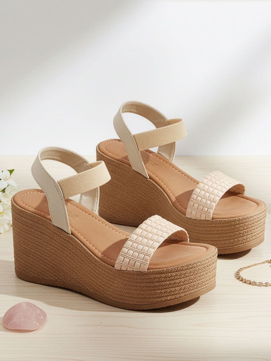 VENDOZ Textured Wedge Sandals - view 1