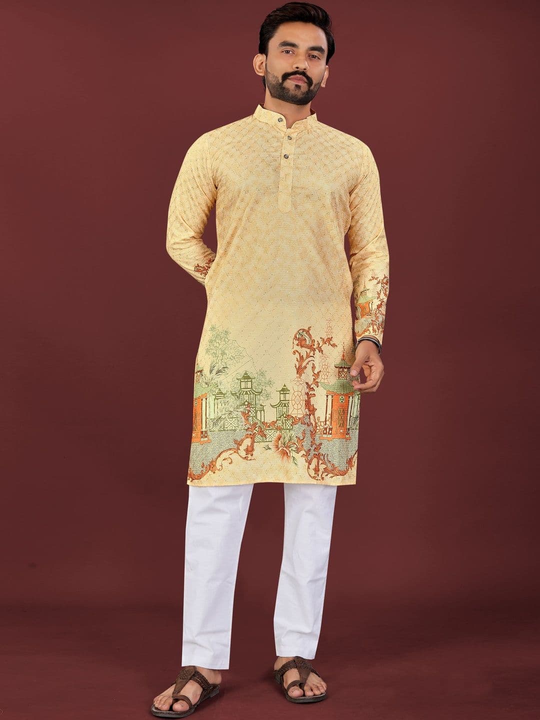 CHARLOTTE GRACIOUS Men Ethnic Motifs Printed Indie Prints Kurta - view 1