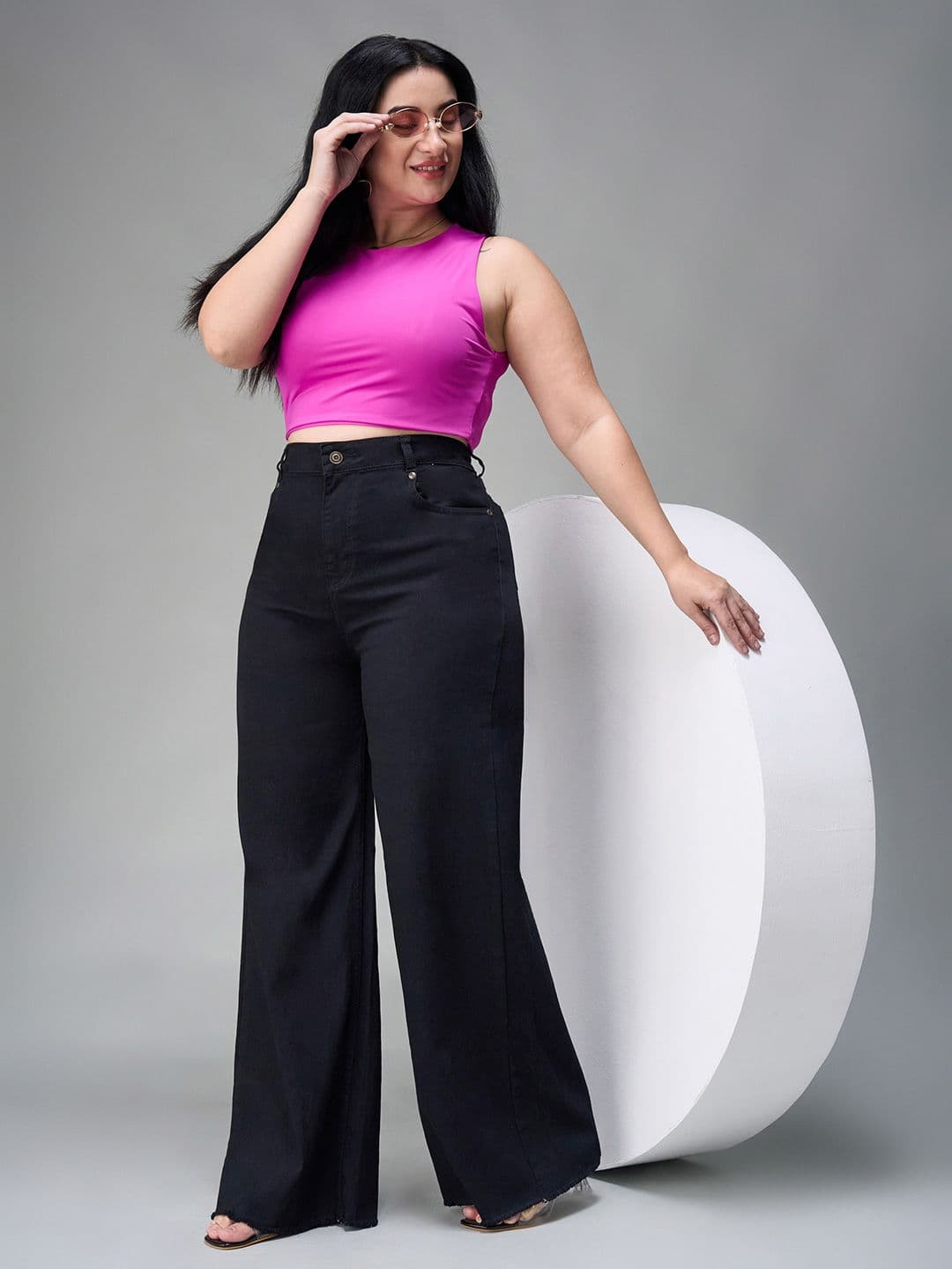 Miss Chase A+ Plus Size Women Wide Leg High-Rise Stretchable Jeans - view 1