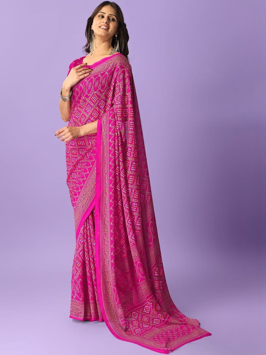 Vibhagyaa Bandhani Poly Georgette Saree - view 1