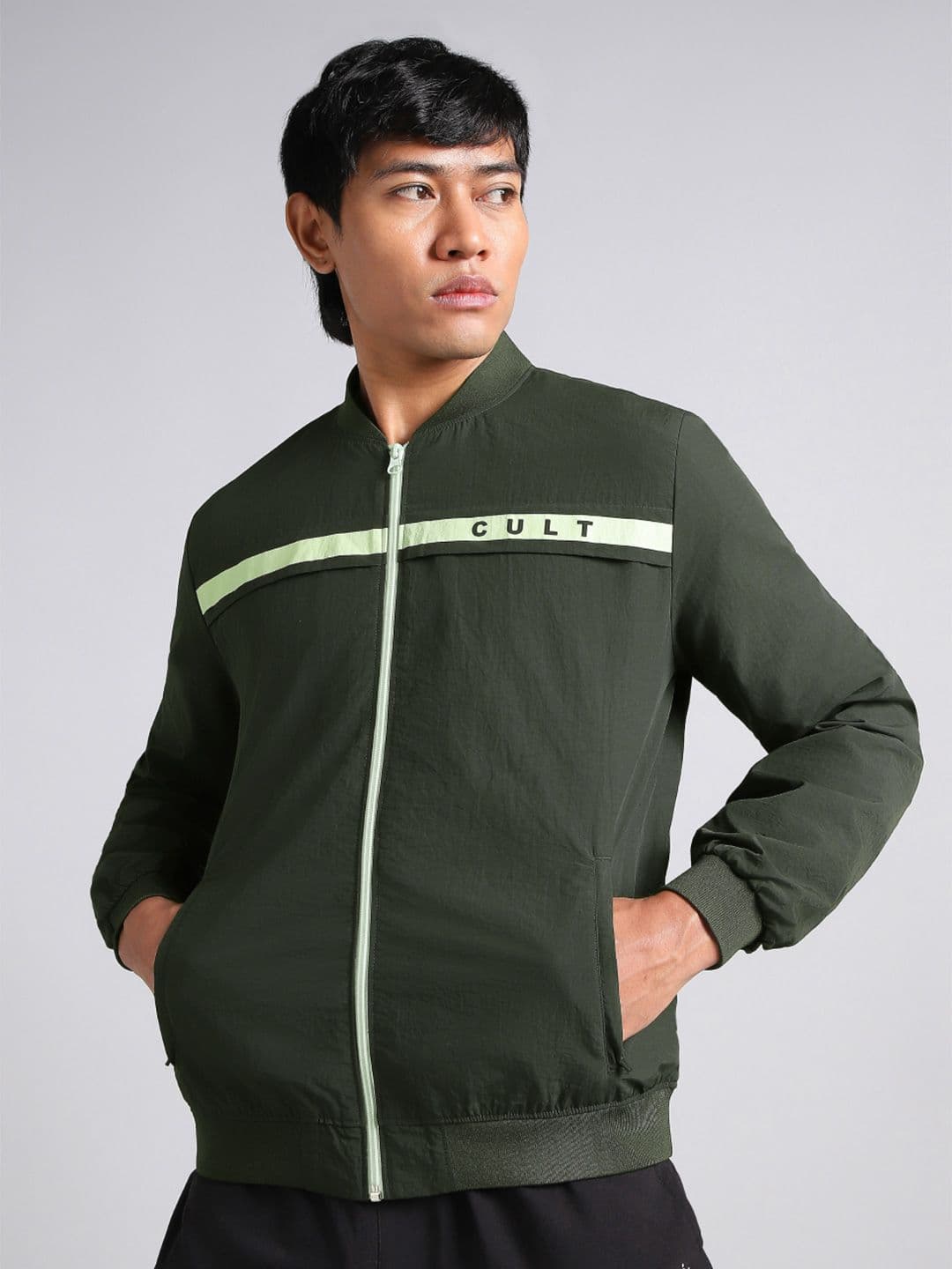 CULT Men Brand Logo Lightweight Training or Gym Bomber Jacket - view 1