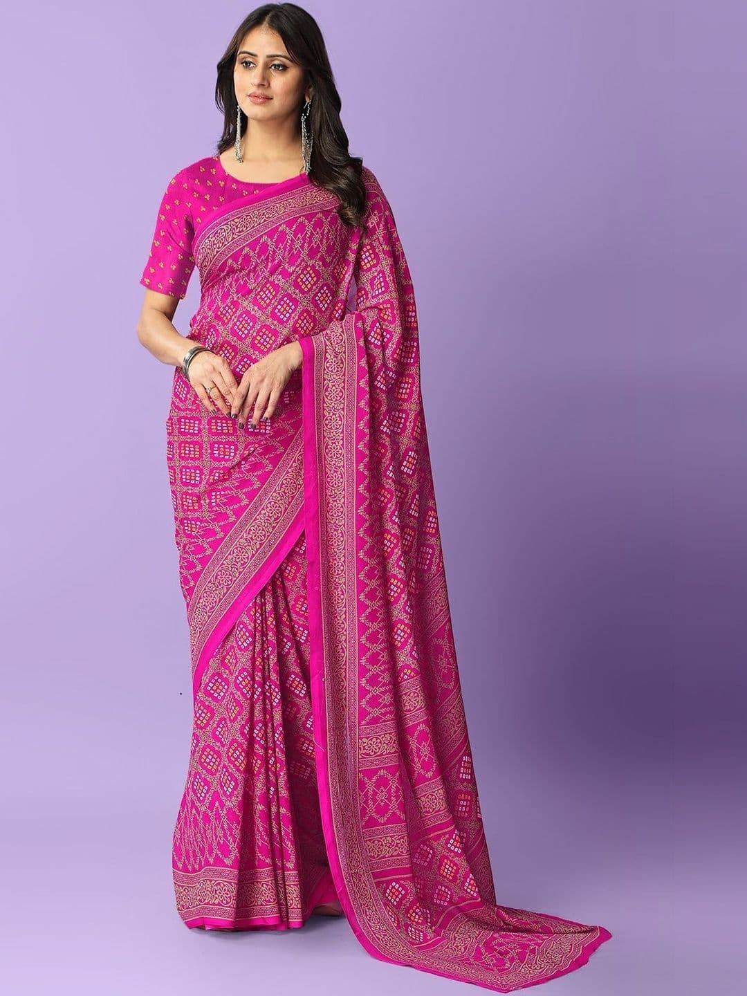 Vibhagyaa Embellished Embroidered Poly Georgette Saree - view 1
