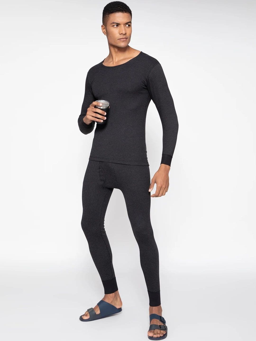 Sporto by Macho Pack of 2 Striped Mid-Rise Thermal Bottoms - view 1