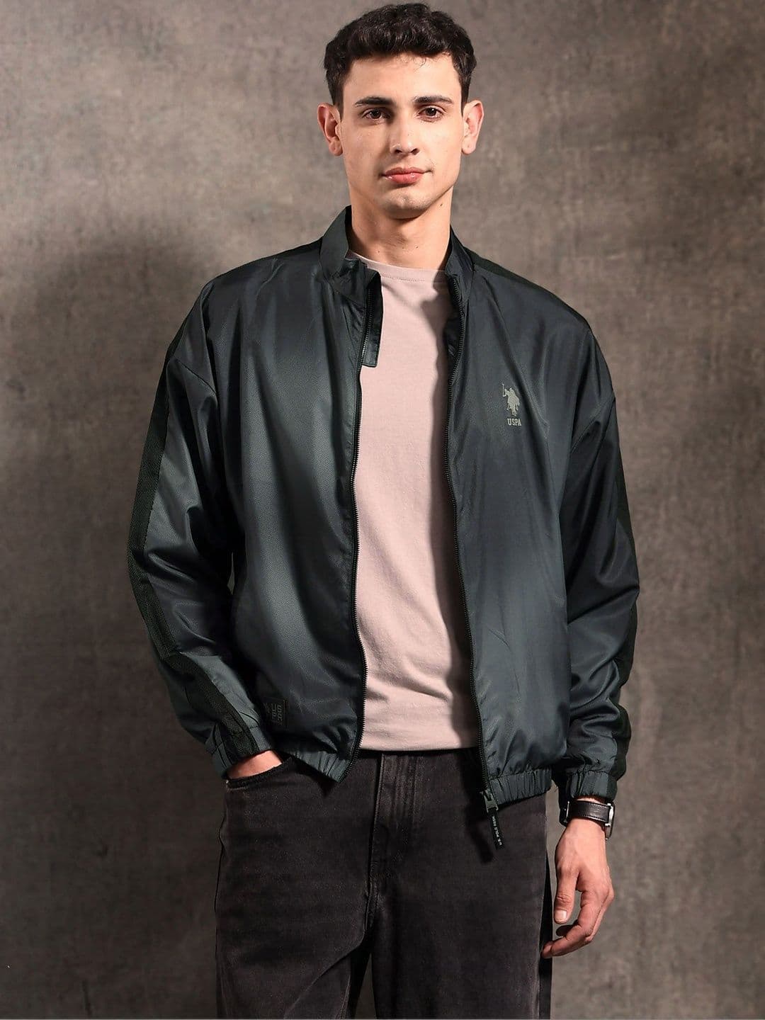 U.S. Polo Assn. Denim Co. Men Brand Logo Lightweight Sporty Jacket - view 1