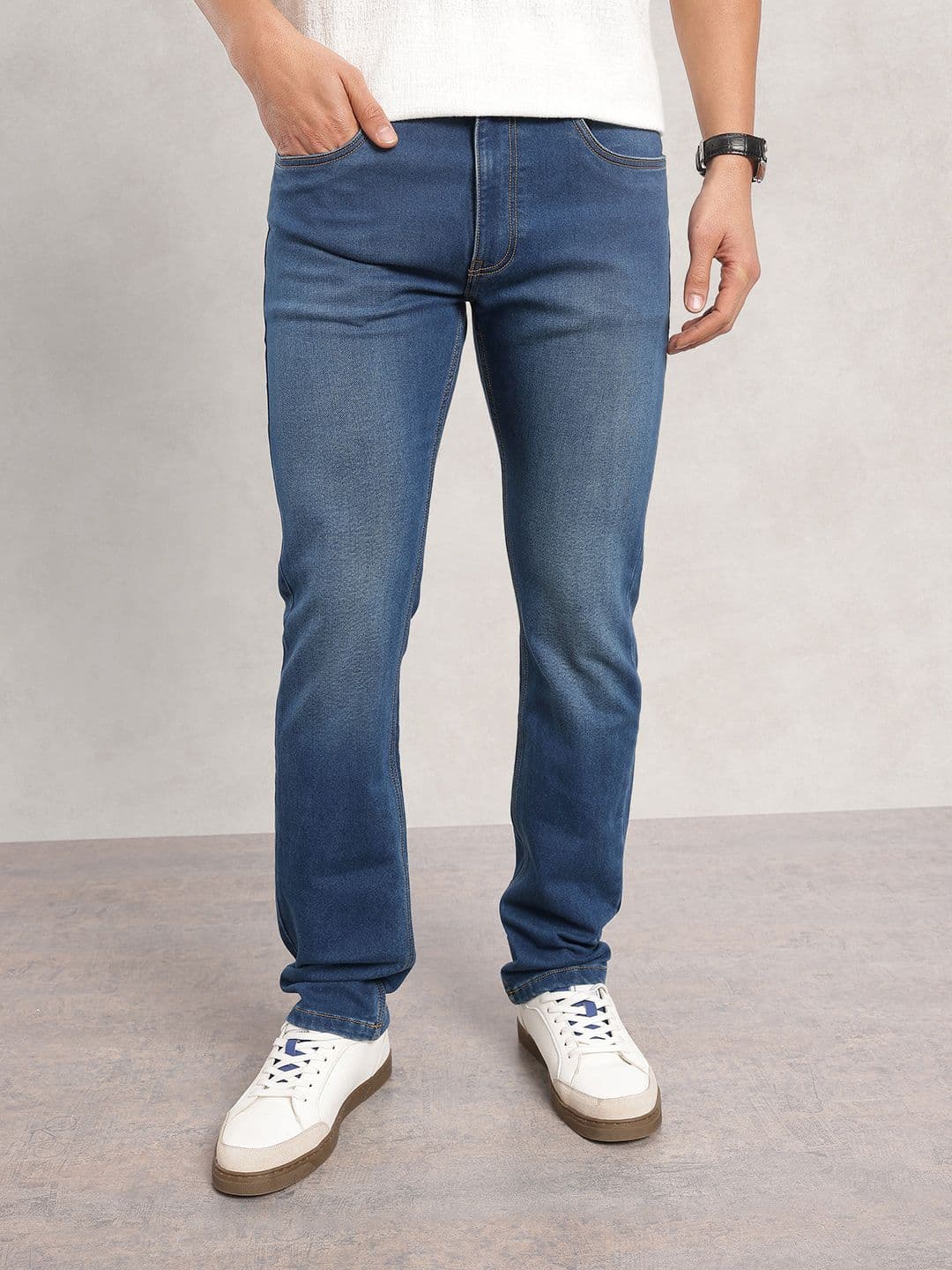 Nautica Men Straight Fit Heavy Fade Stretchable Jeans - view 1