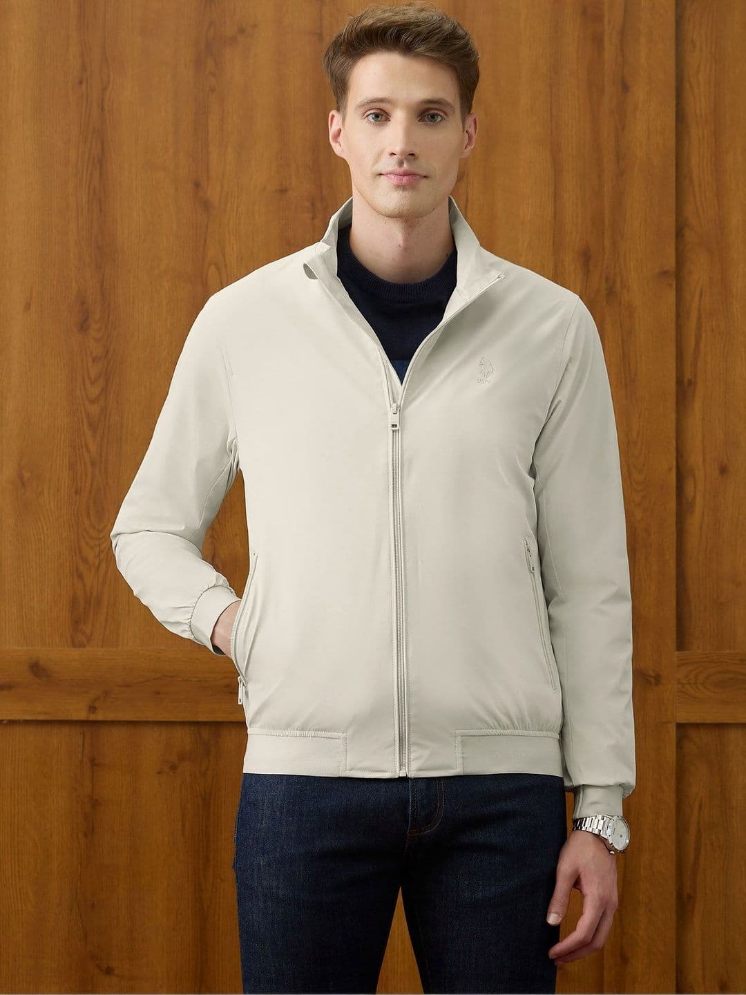 U.S. Polo Assn. Men Brand Logo Lightweight Bomber Jacket - view 1