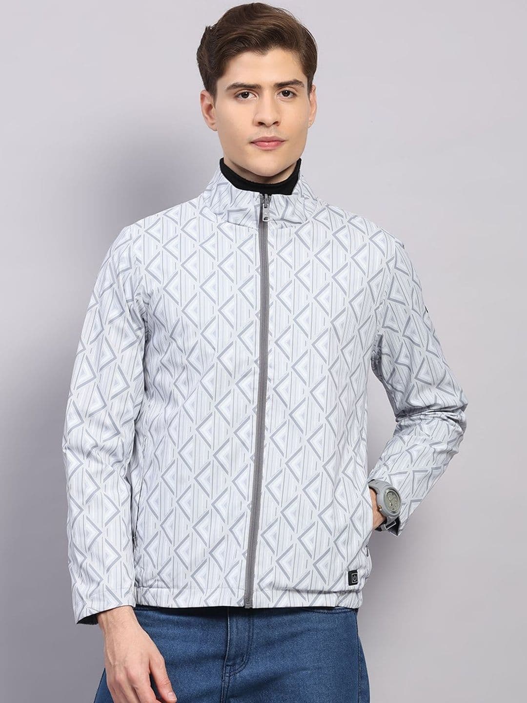 Monte Carlo Men Geometric Reversible Outdoor Sporty Jacket - view 1
