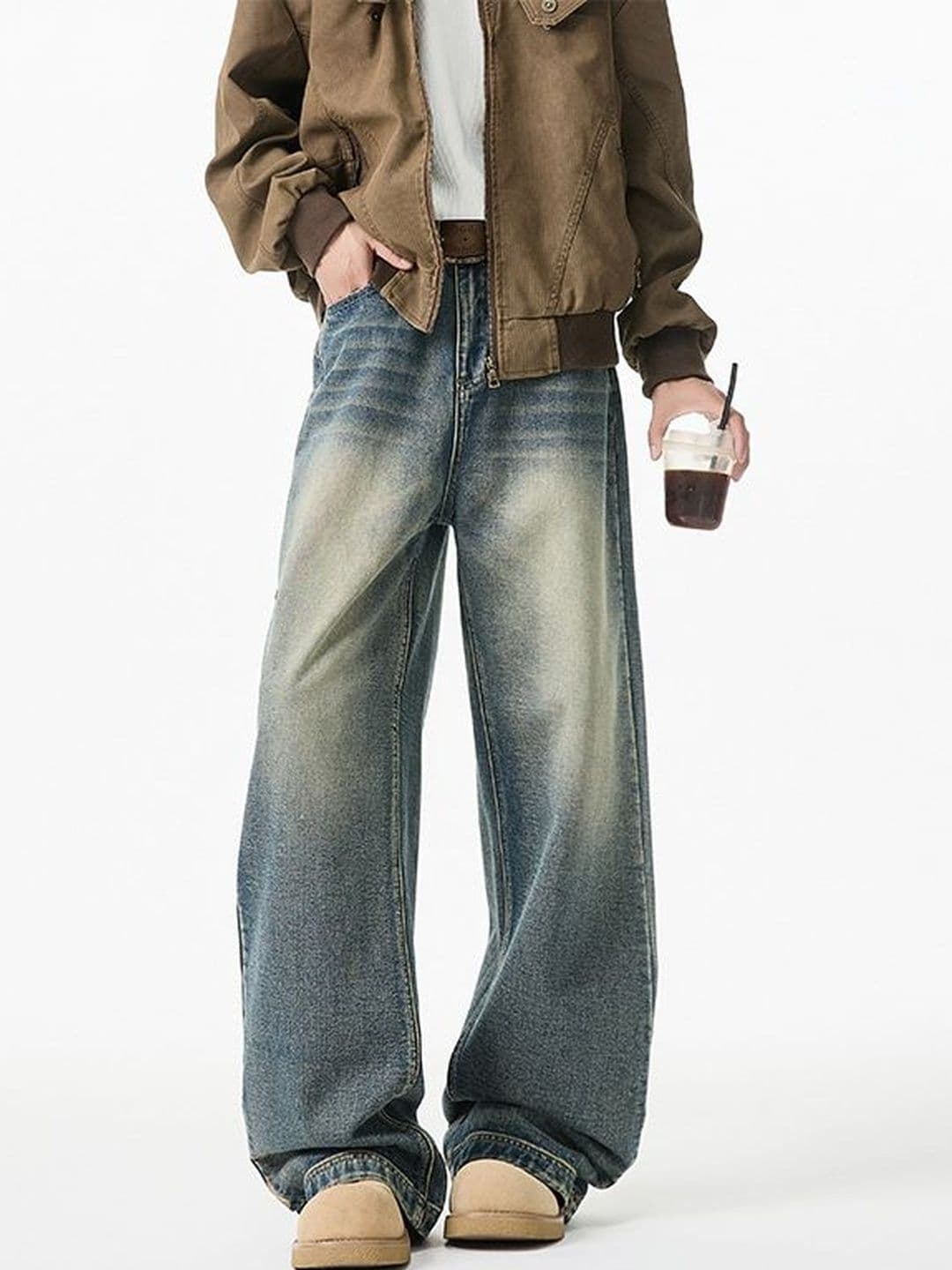 StyleCast x Revolte Men Mid-Rise Wide Leg Jeans - view 1