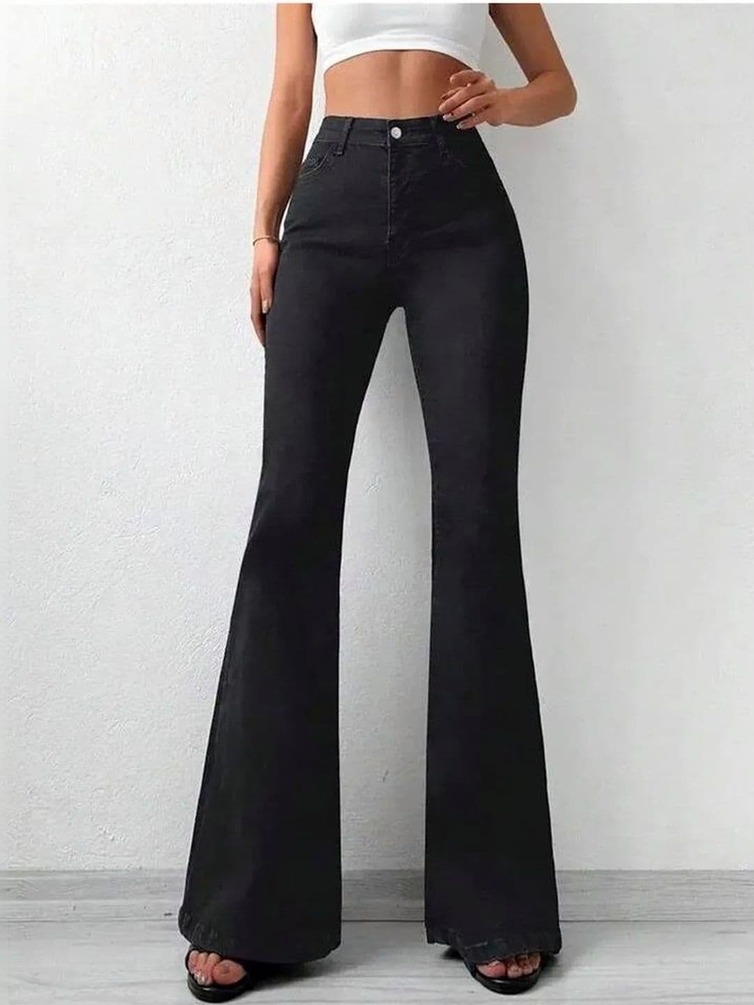 Aadvi Fashion Women Smart Flared High-Rise Heavy Fade Ombre Jeans - view 1