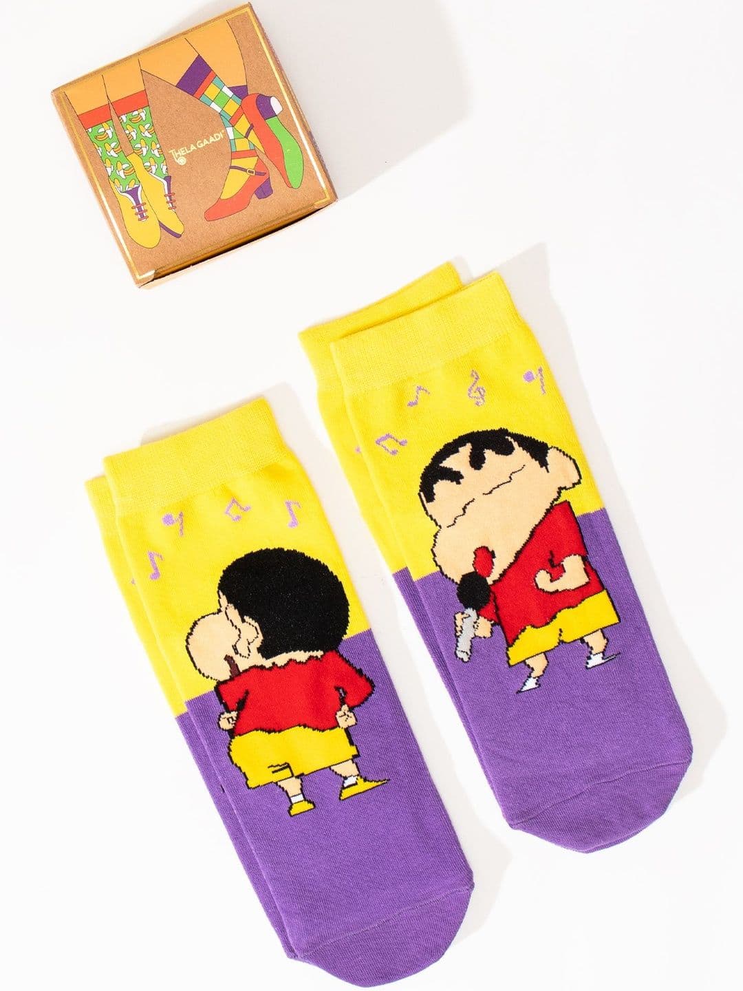 Thela Gaadi Unisex Pack Of 2 Patterned Cotton Ankle Length Socks - view 1