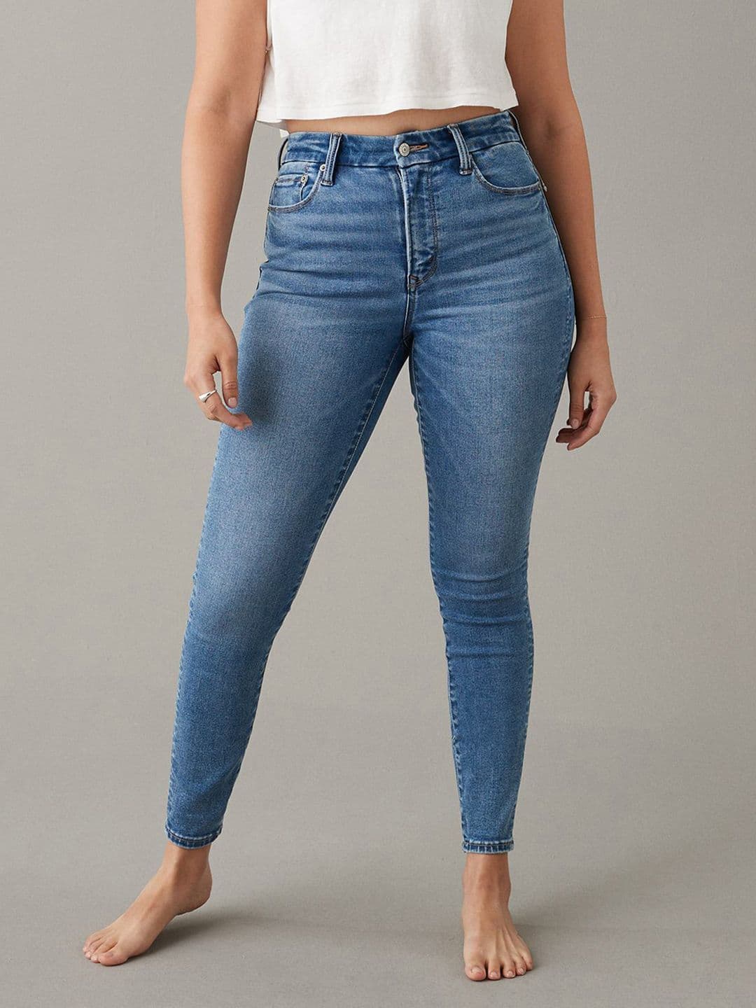 AMERICAN EAGLE OUTFITTERS American Eagle Women Blue Super High Rise Jegging - view 1