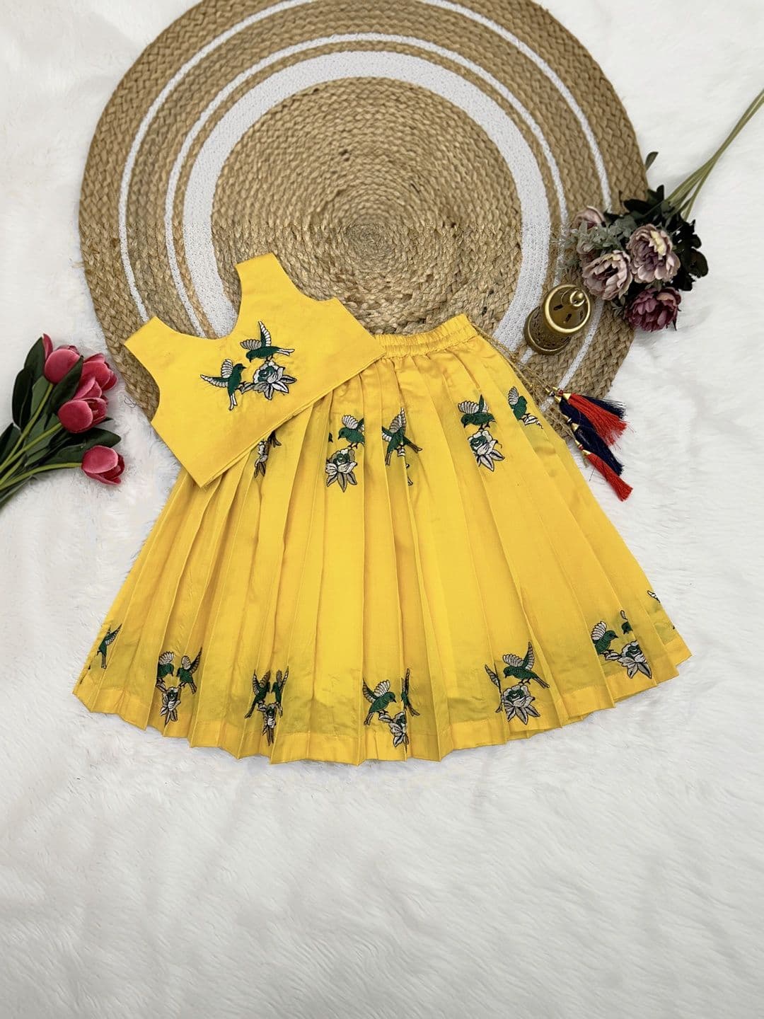 FELIZ THE DESIGNER STUDIO Girls Embroidered Thread Work Ready to Wear Lehenga & - view 1