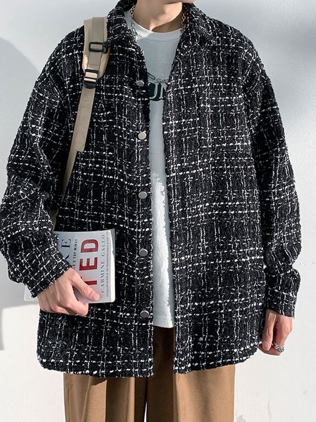 StyleCast x Revolte Men's Black Checked Regular Casual Jacket - view 1