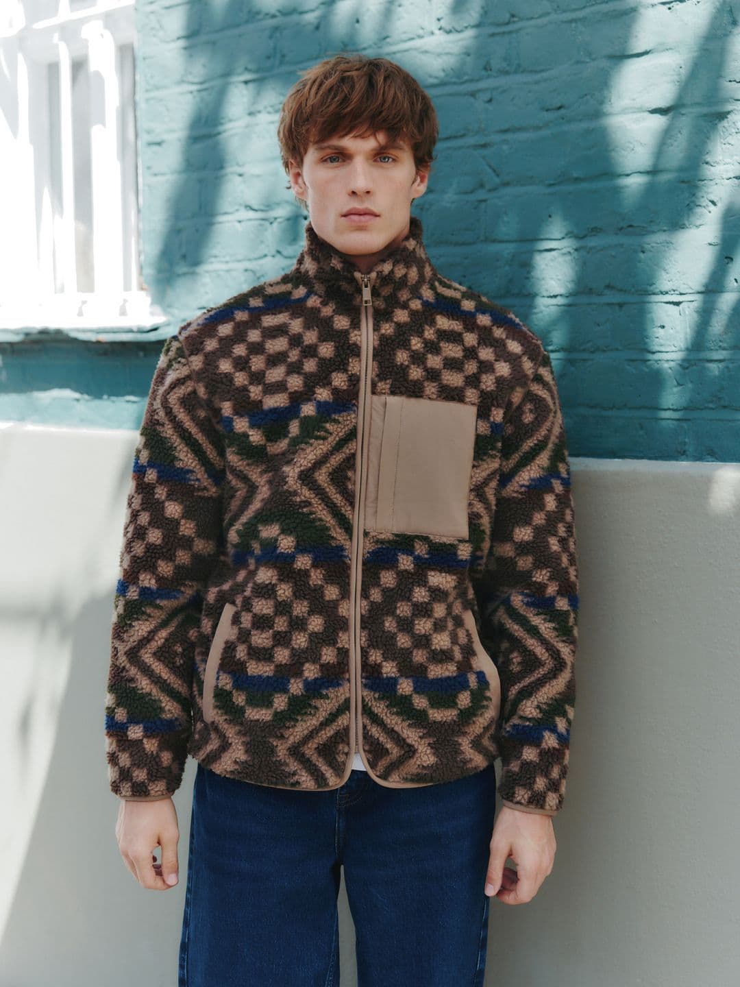 NEXT Fleece Self-Design Sherpa Jacket - view 1