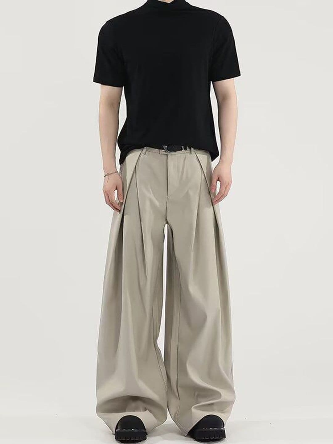 StyleCast x Revolte Men Flared Easy Wash Pleated Trousers - view 1