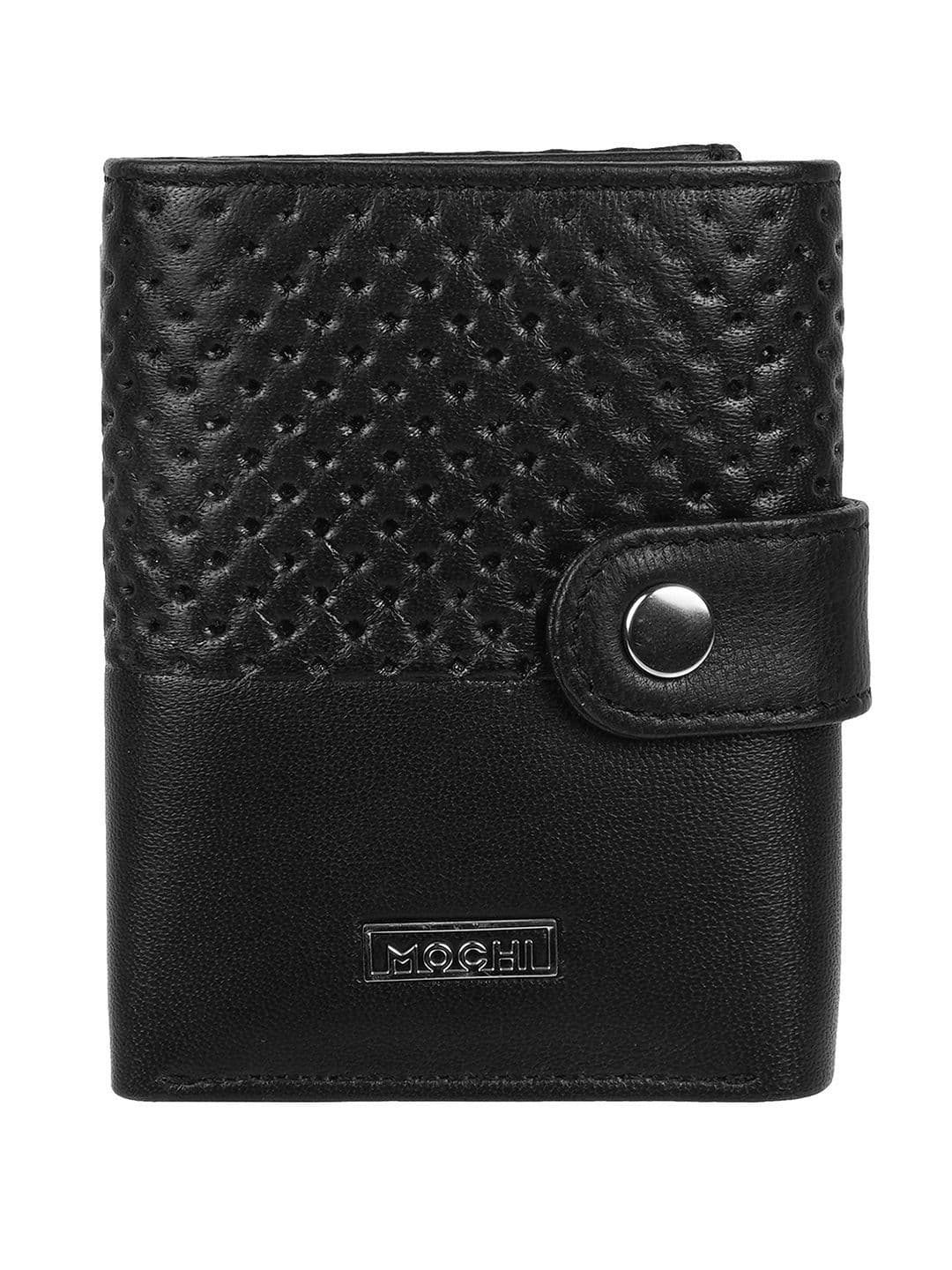Mochi Men Textured Cut Work Leather Two Fold Wallet - view 1