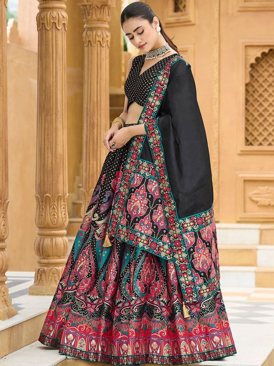PURVAJA Semi-Stitched Lehenga & Blouse With Dupatta - view 1