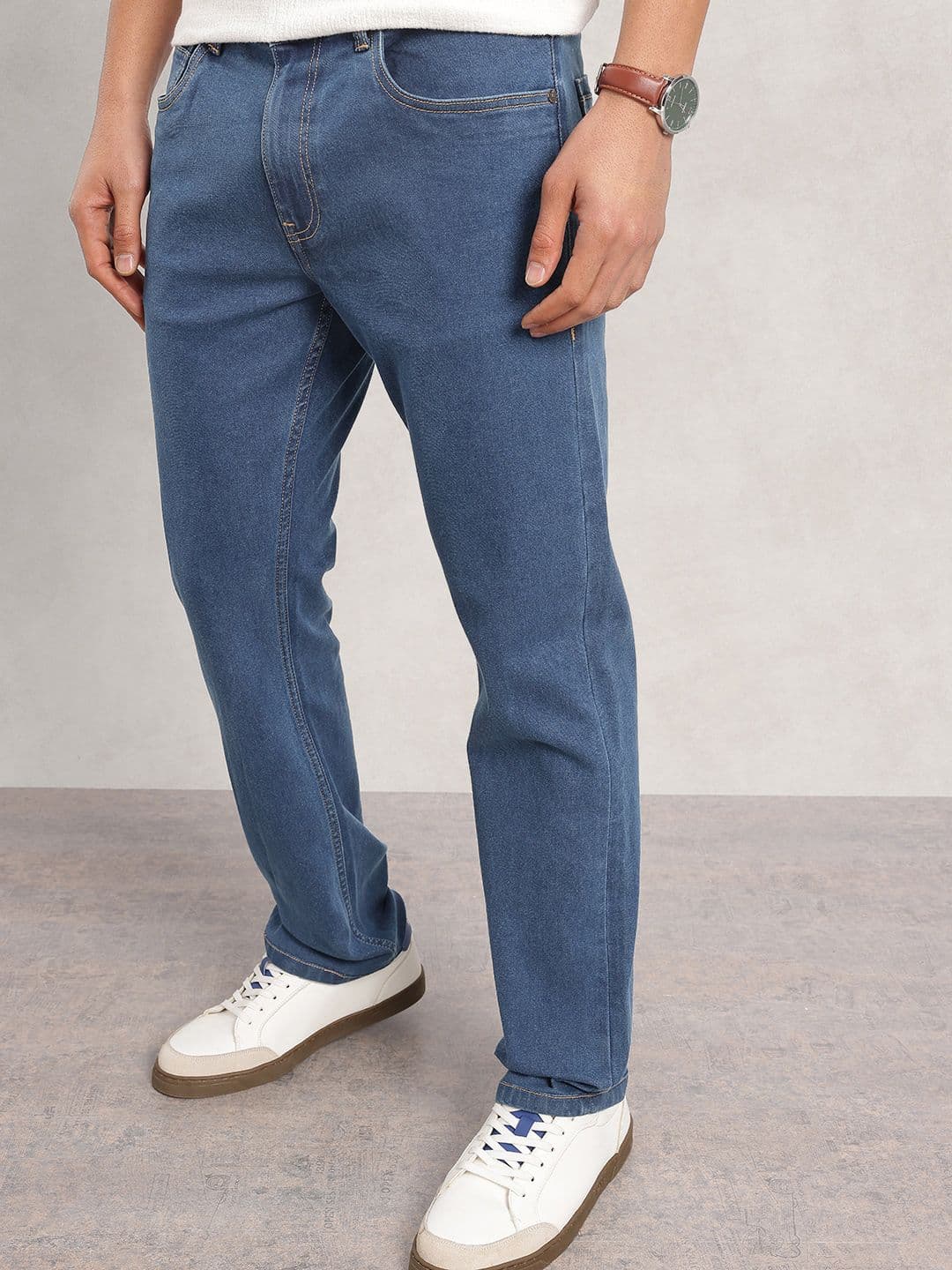 Nautica Men Straight Fit Mid-Rise Light Fade Stretchable Jeans - view 1