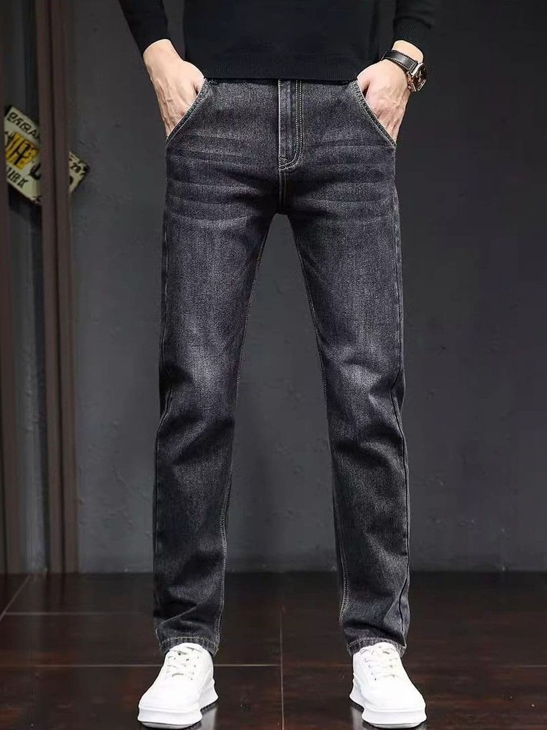 StyleCast x Revolte Men Heavy Fade Mid-Rise Straight Fit Jeans - view 1