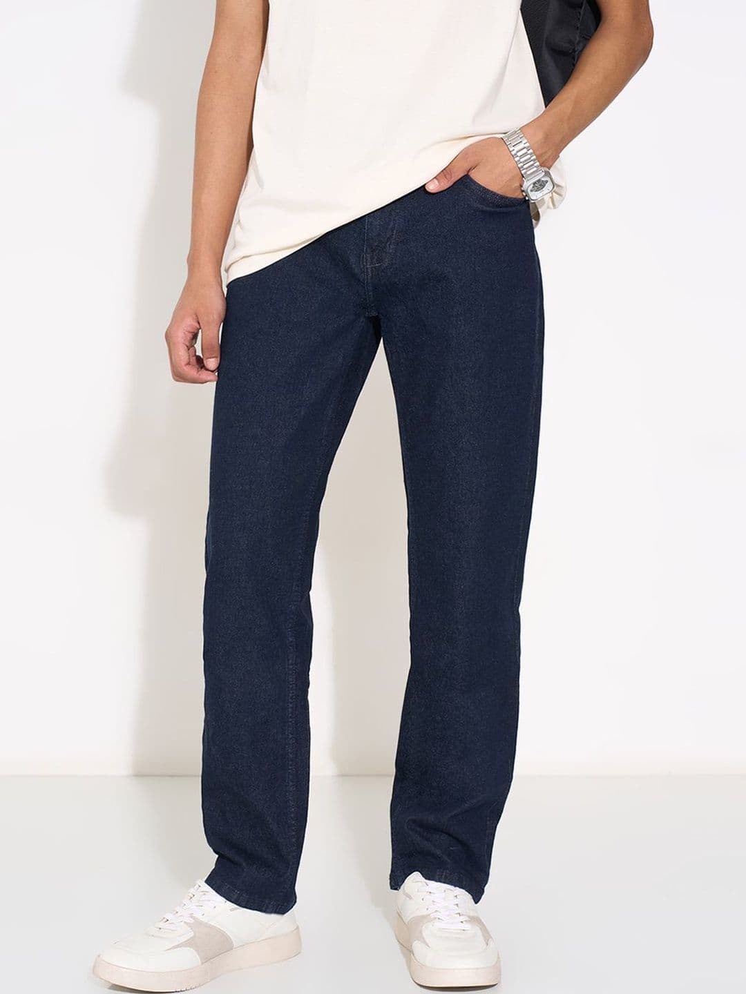 SF JEANS by Pantaloons Men Straight Fit Mid-Rise Jeans - view 1