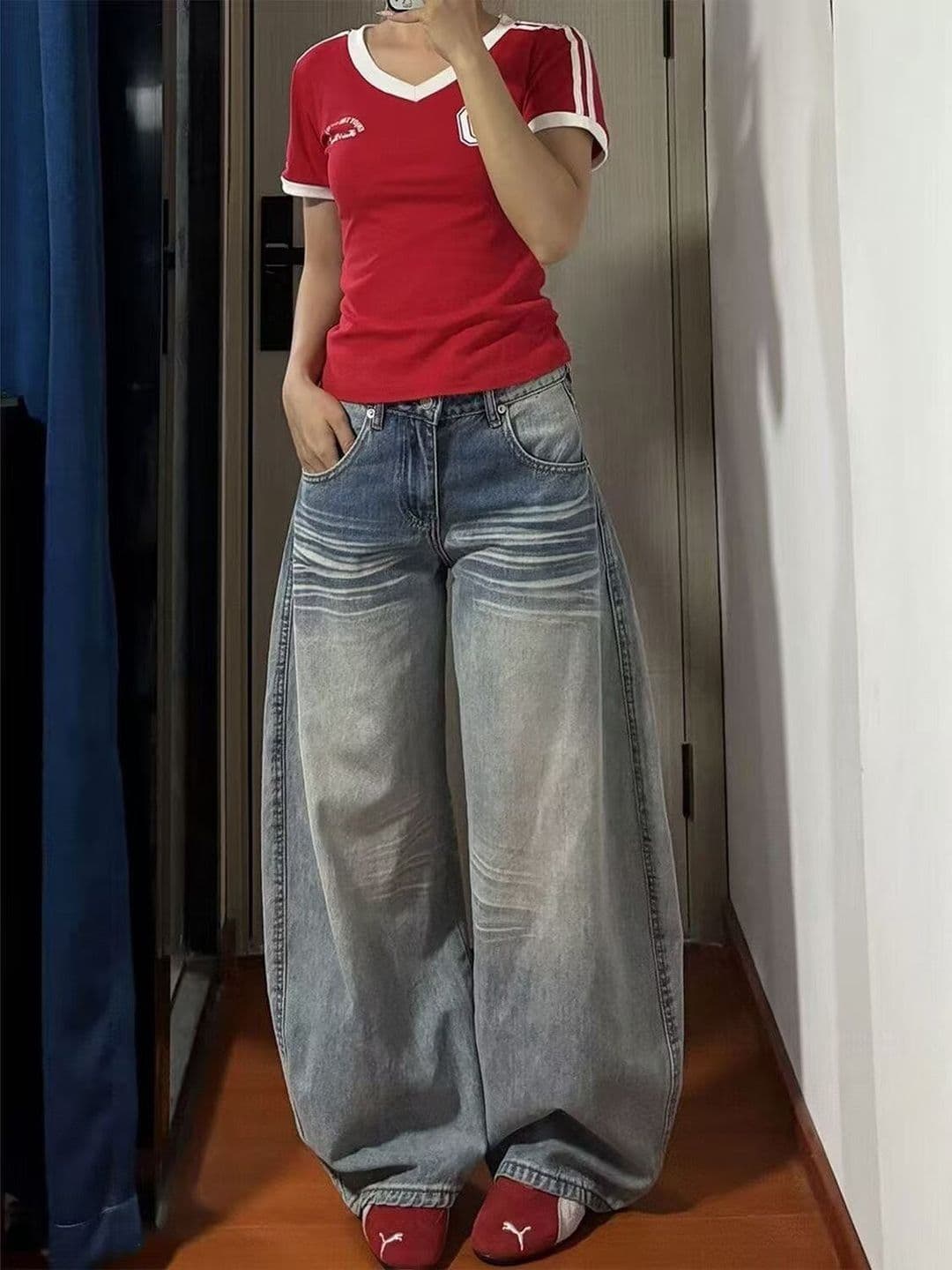 StyleCast Women Wide Leg High-Rise Light Fade Jeans - view 1