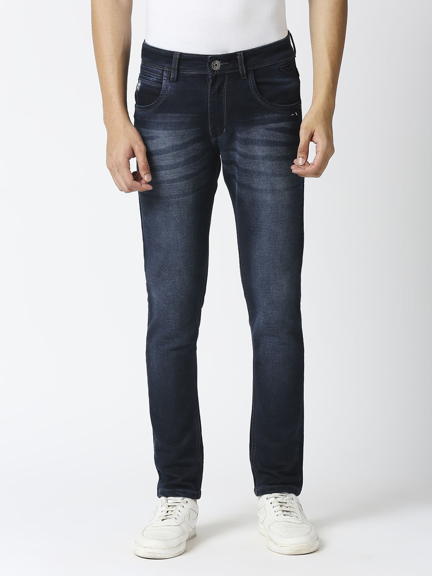TCI Men Slim Fit Mid-Rise Heavy Fade Cotton Jeans - view 1