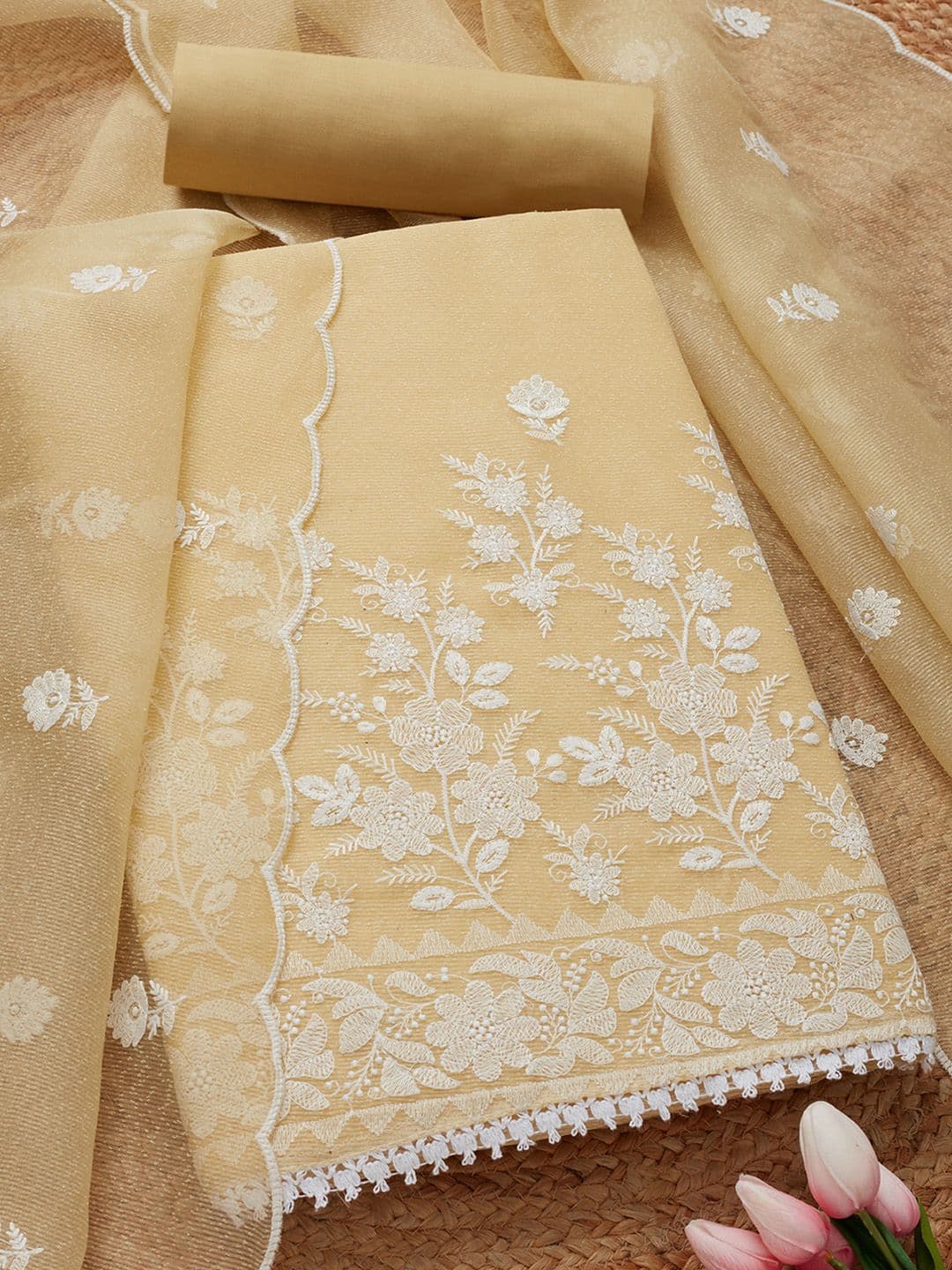 Soch Floral Embroidered Unstitched Dress Material - view 1