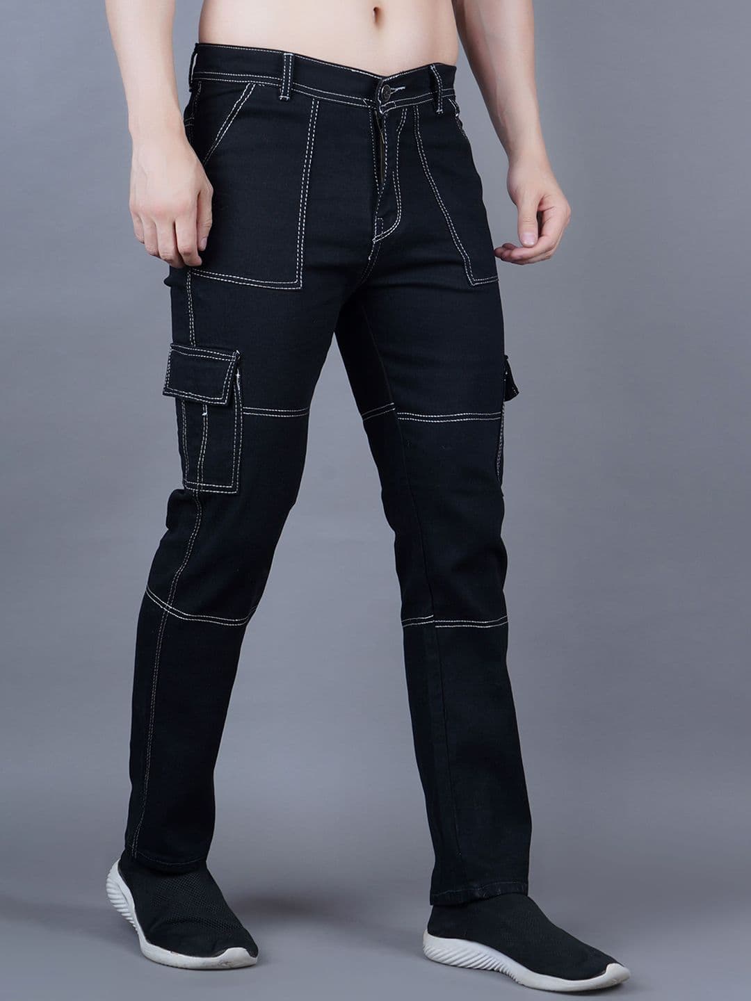 LINARIA Men Classic Straight Fit Mildly Distressed Jeans - view 1