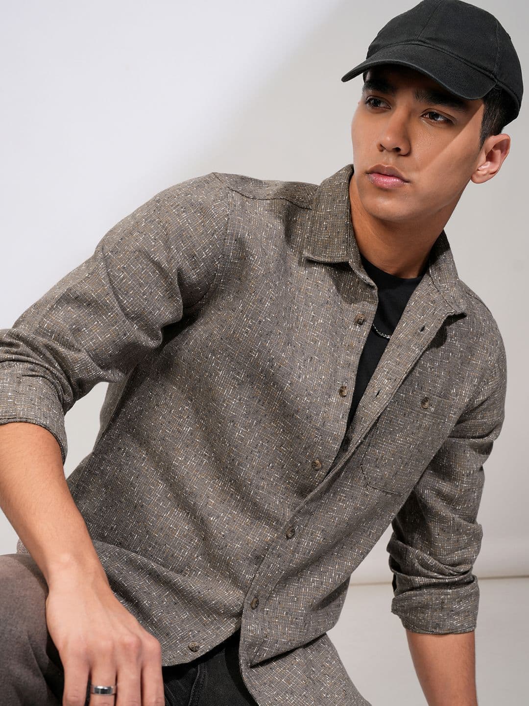 HIGHLANDER Men Textured Casual Checked Shirt - view 1