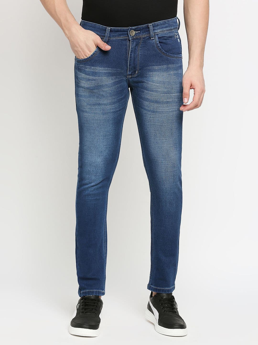 TCI Men Slim Fit Light Fade Cotton Jeans - view 1
