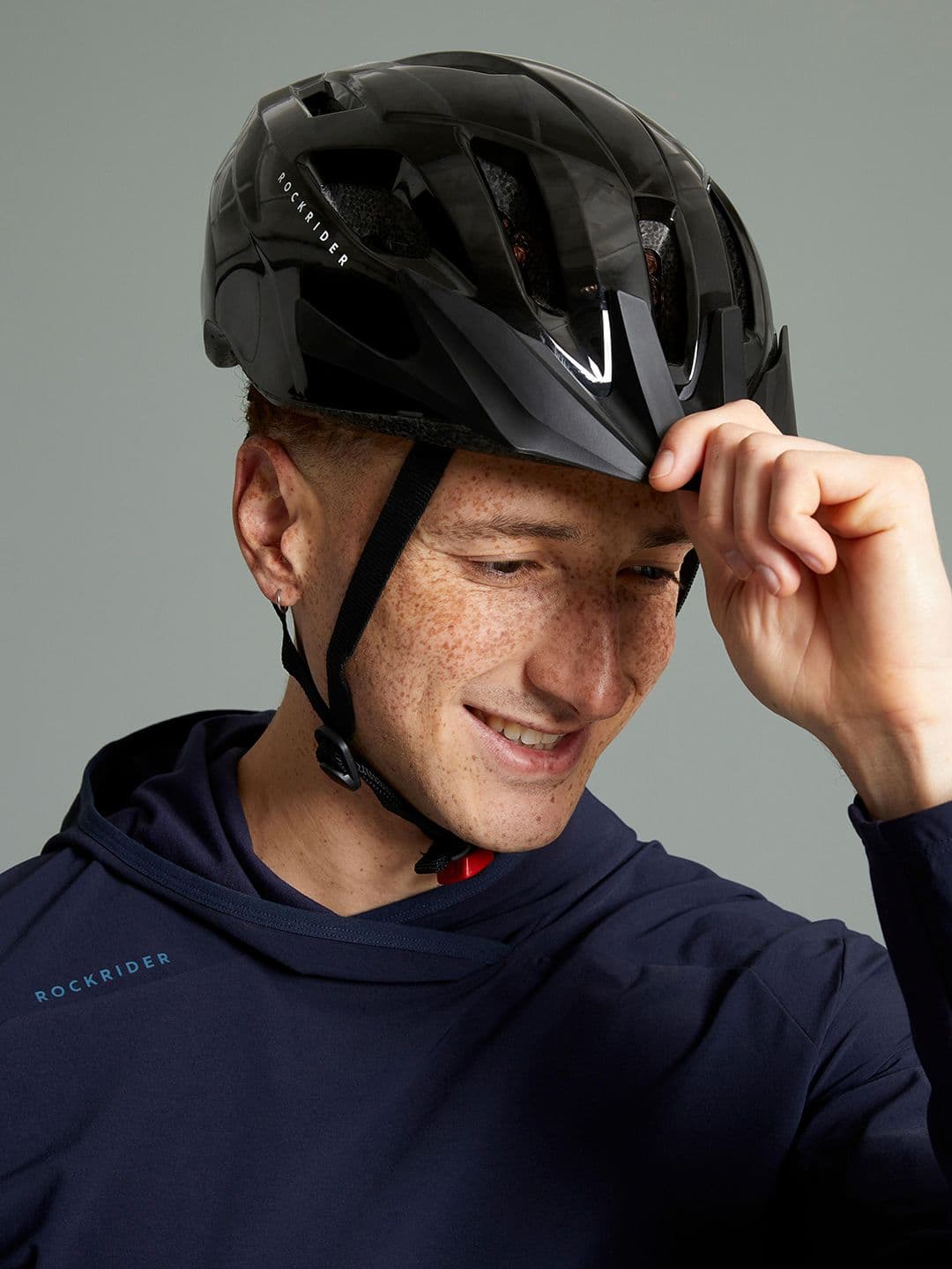 Decathlon Rockrider - Unisex Black EXPL 50 Adjustable Mountain Bike Helmet