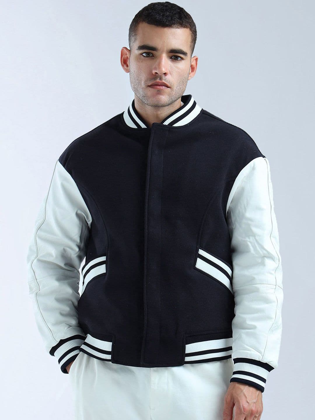 Flying Machine Men Colourblocked Varsity Jacket - view 1