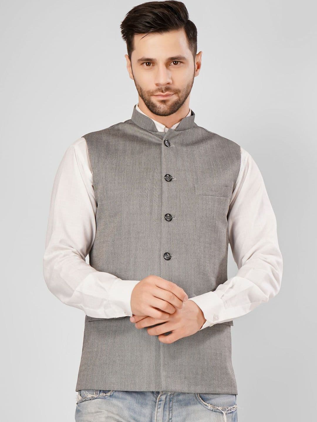 Wintage Men Striped Nehru Jacket - view 1