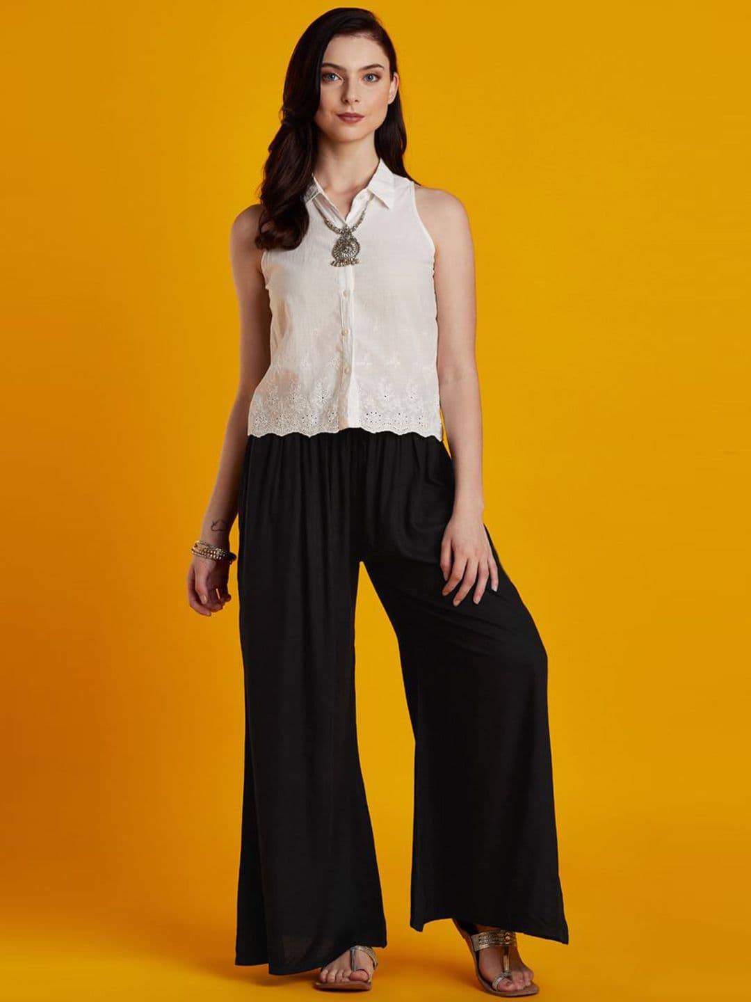 VEDANA Women Flared Ethnic Palazzos - view 1