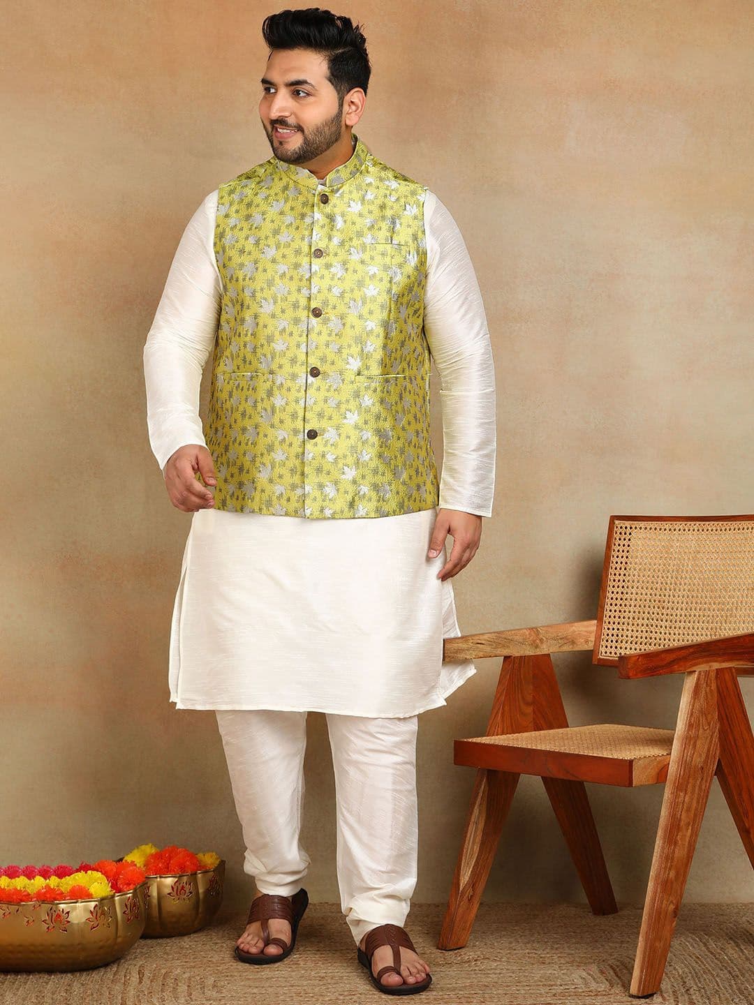 Sztori Men Woven Design Nehru Jacket - view 1