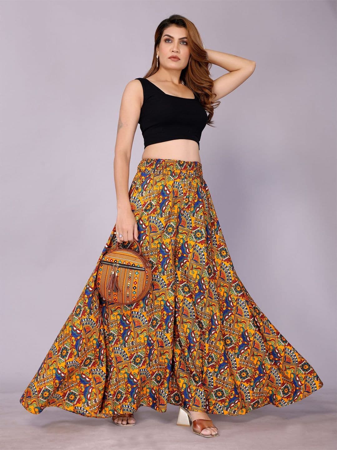 vj fashion Women Ethnic Motifs Printed Flared Palazzos - view 1