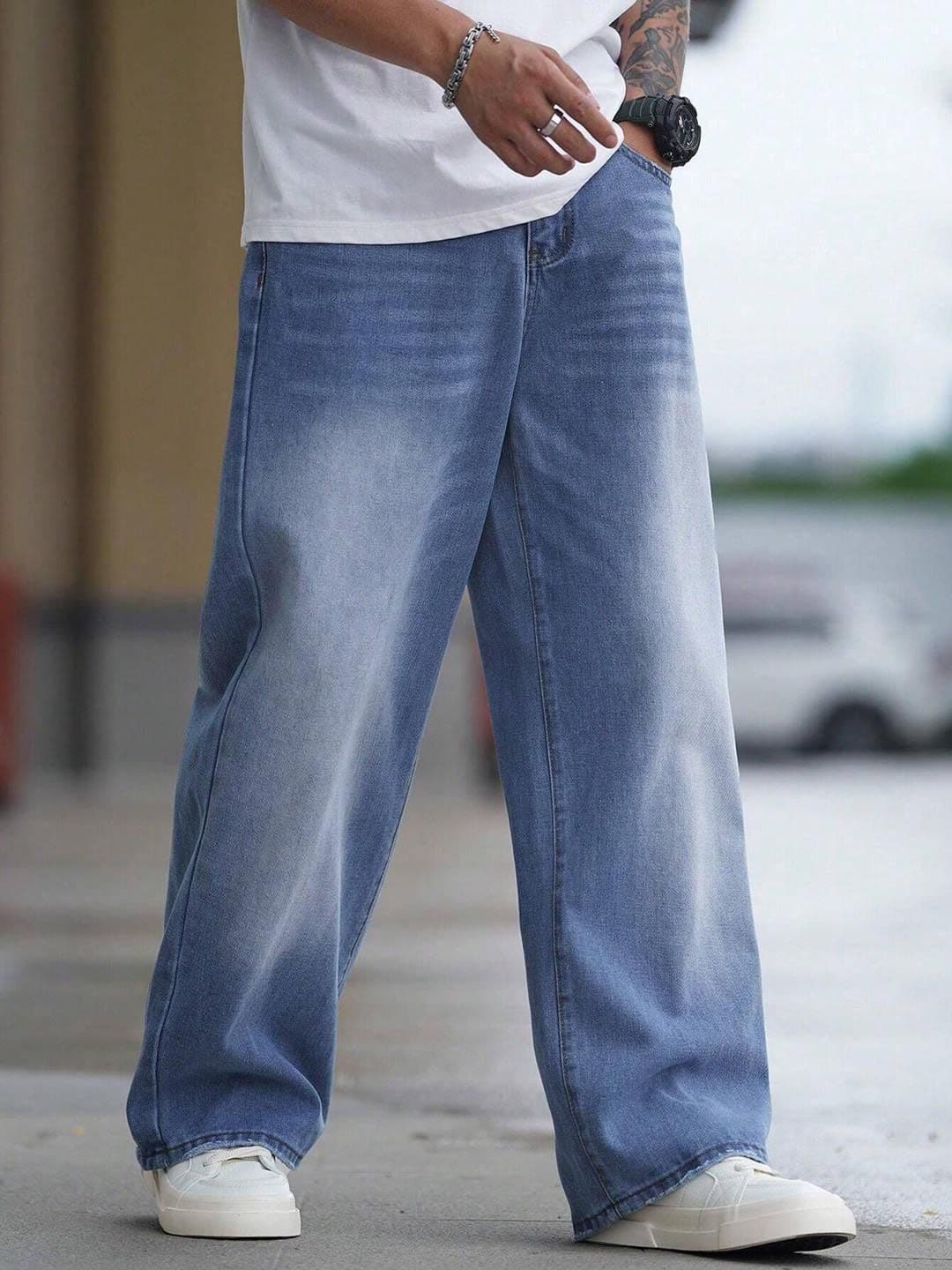Xee Men Cotton Loose Light Fade Bleached Stretchable Jeans - view 1