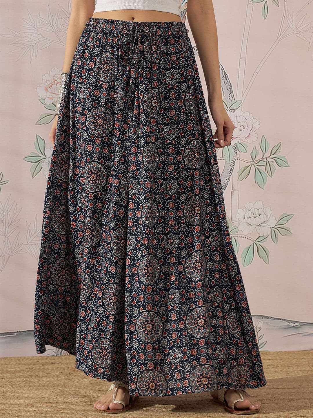 InWeave Floral Printed Flared Maxi Skirt - view 1