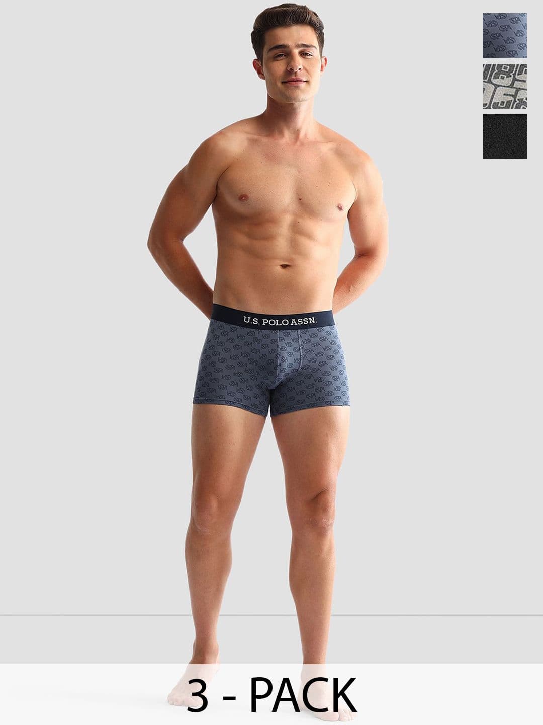 U.S. Polo Assn. Men Pack Of 3 Anti-Microbial Underwear Trunks - OET14-GBZ-P3 - view 1