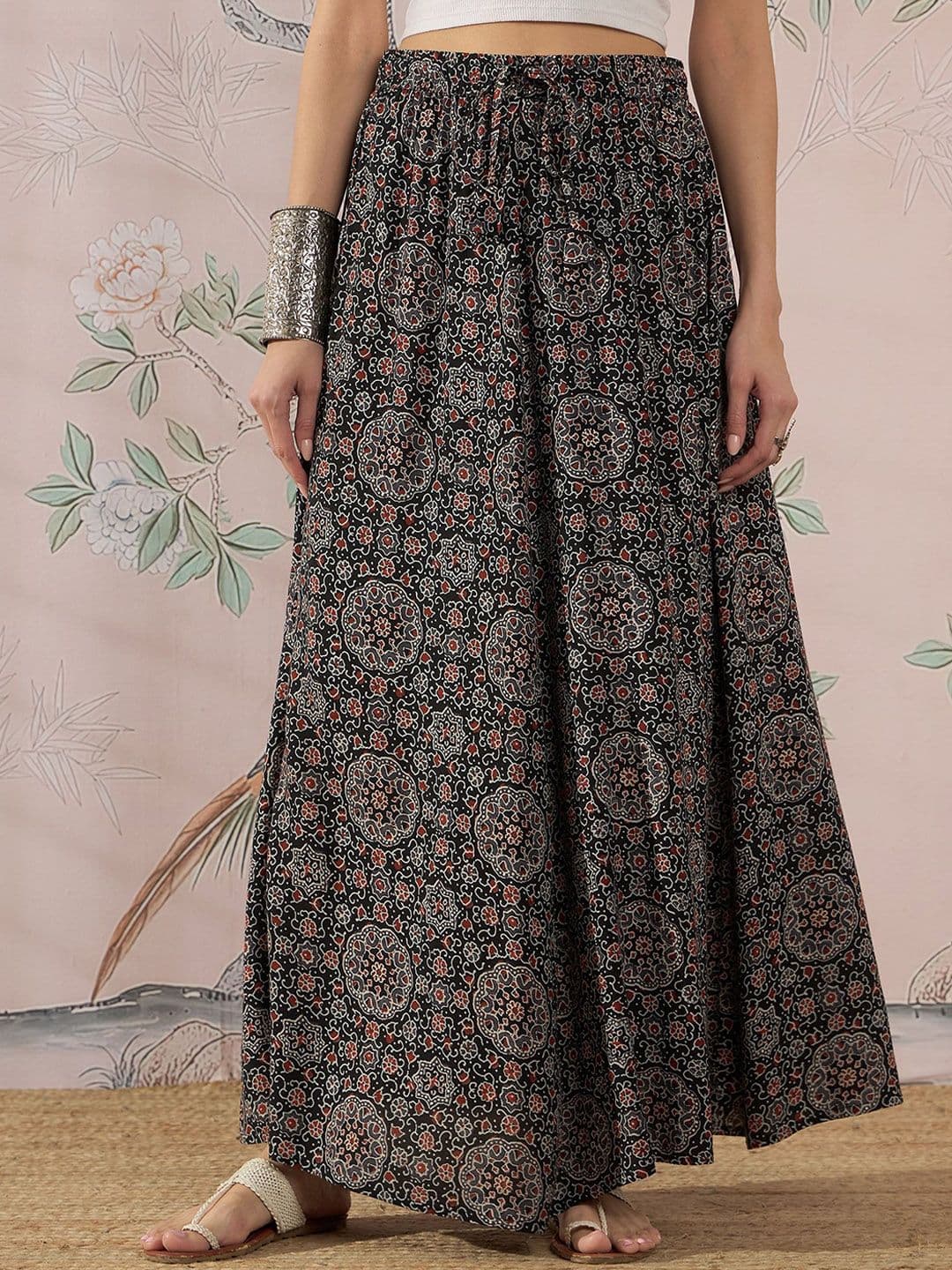 InWeave Ajrakh Printed A-Line Maxi Skirt - view 1