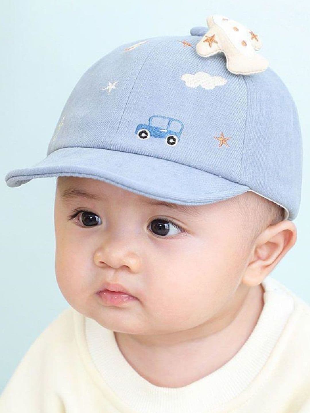 Ziory Kids Aeroplane Appliqued Bus Patch Embroidered Cap - view 1
