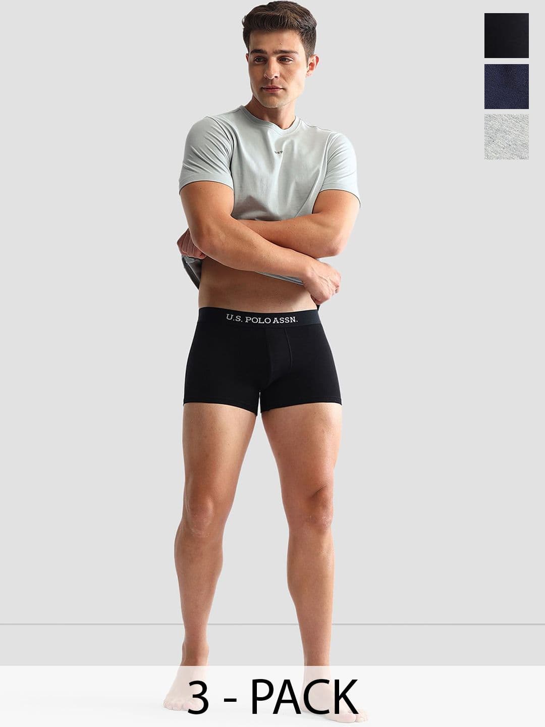 U.S. Polo Assn. Men Pack Of 3 Anti-Microbial Underwear Trunks - OET13-ZNG-P3 - view 1