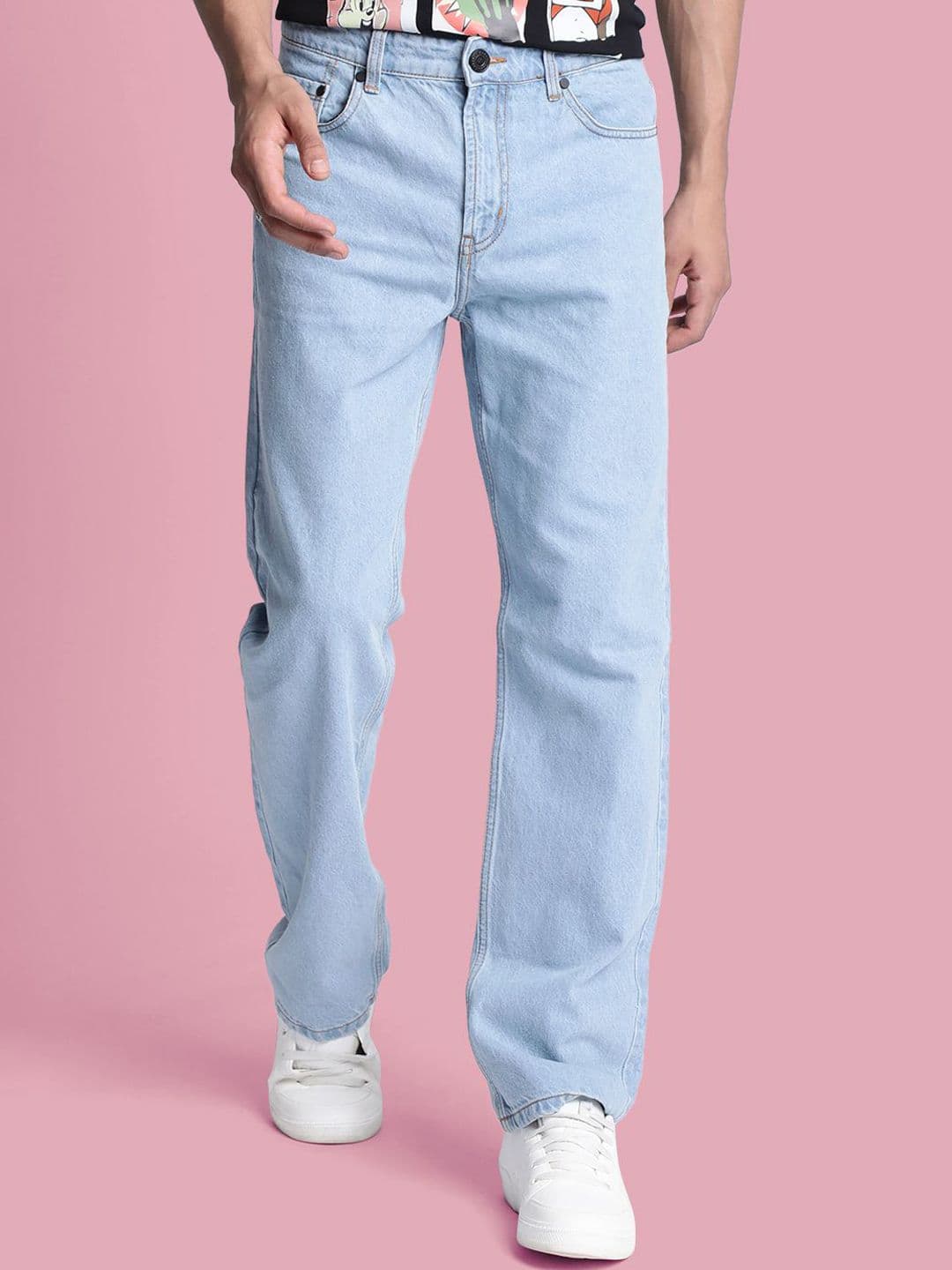 Bene Kleed Men Straight Fit Low Distress Heavy Fade Jeans