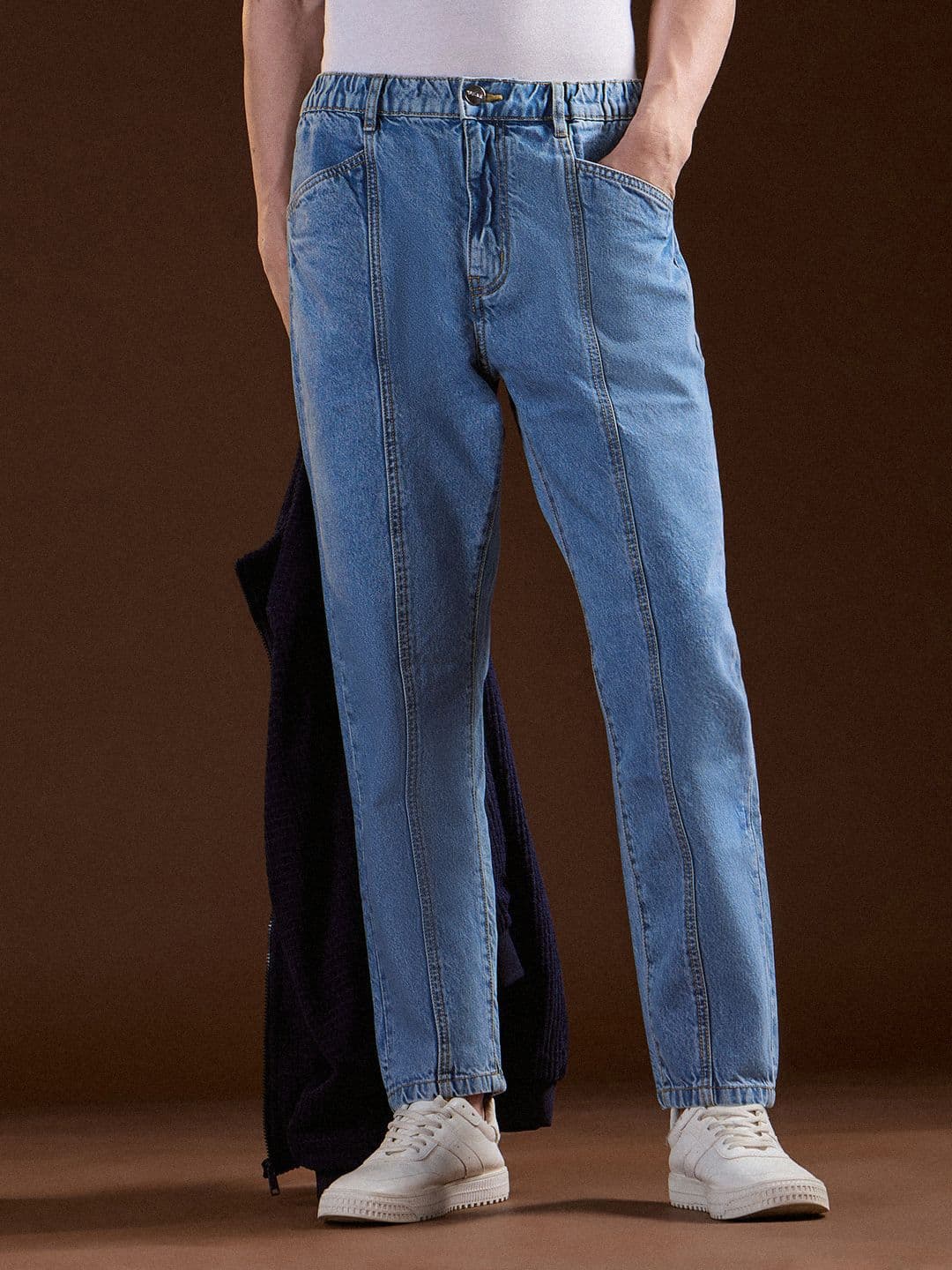 THE BEAR HOUSE Men Cotton Solid Elasticated Jean Relaxed Fit Stretchable Jeans - view 1