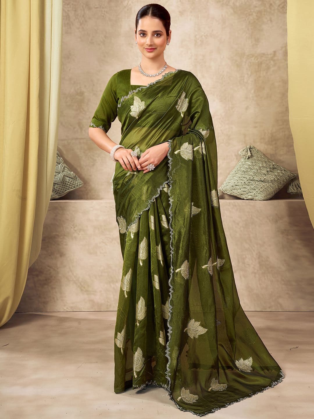 Mitera Woven Design Zari Silk Blend Designer Saree - view 1