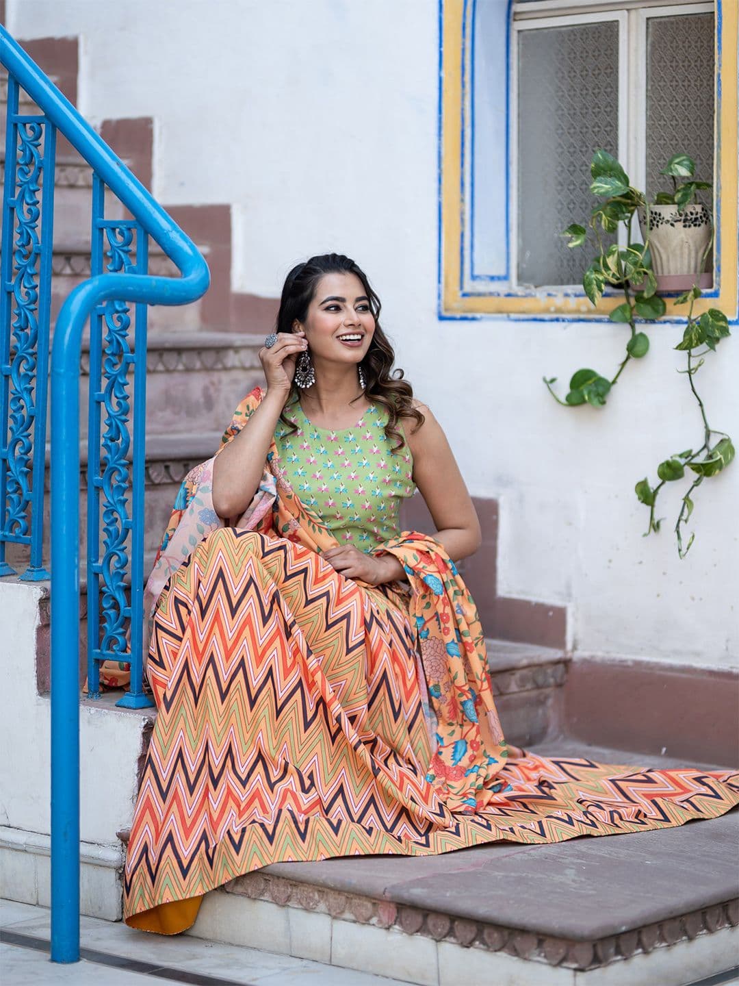TASRIKA Printed Semi-Stitched Lehenga & Unstitched Blouse With Dupatta - view 1