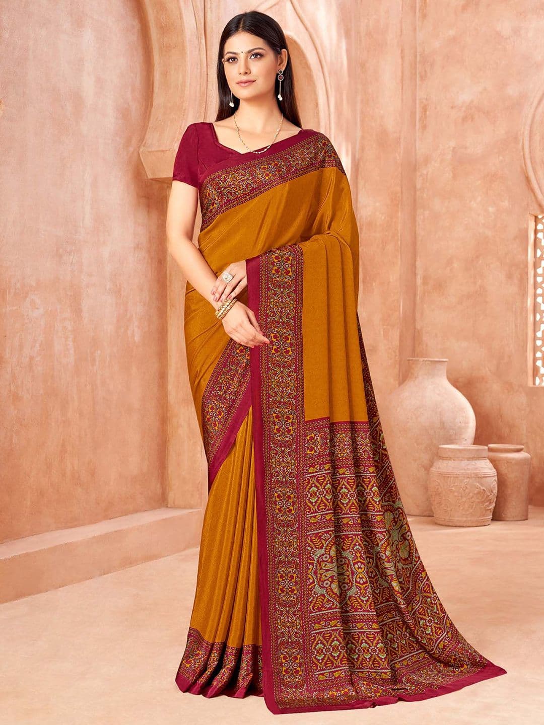 Mitera Ethnic Motifs Printed Sungudi Saree - view 1