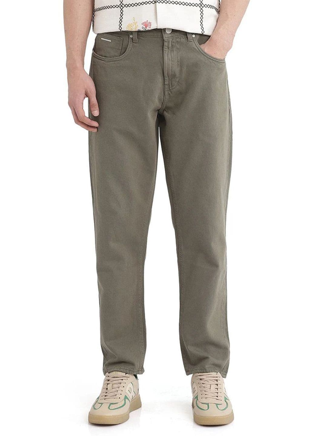 RARE RABBIT Men Arvi Primary Green Relaxed Fit Stretchable Jeans - view 1