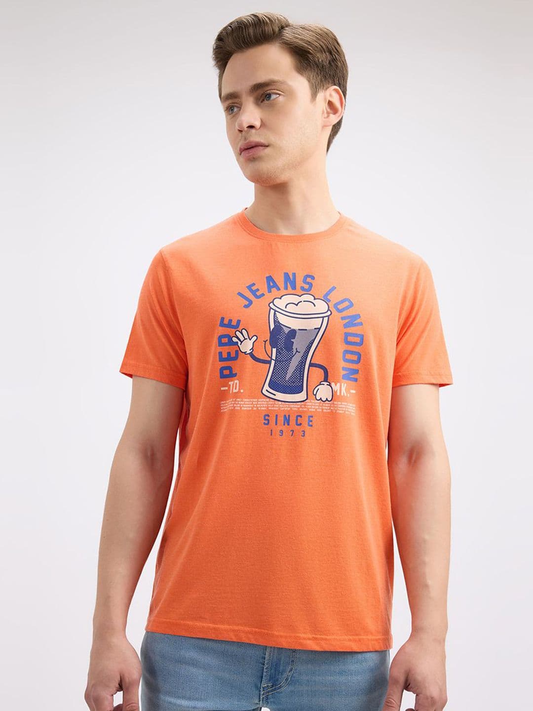 Pepe Jeans Men Graphic Printed Round Neck Slim Fit T-shirt - view 1