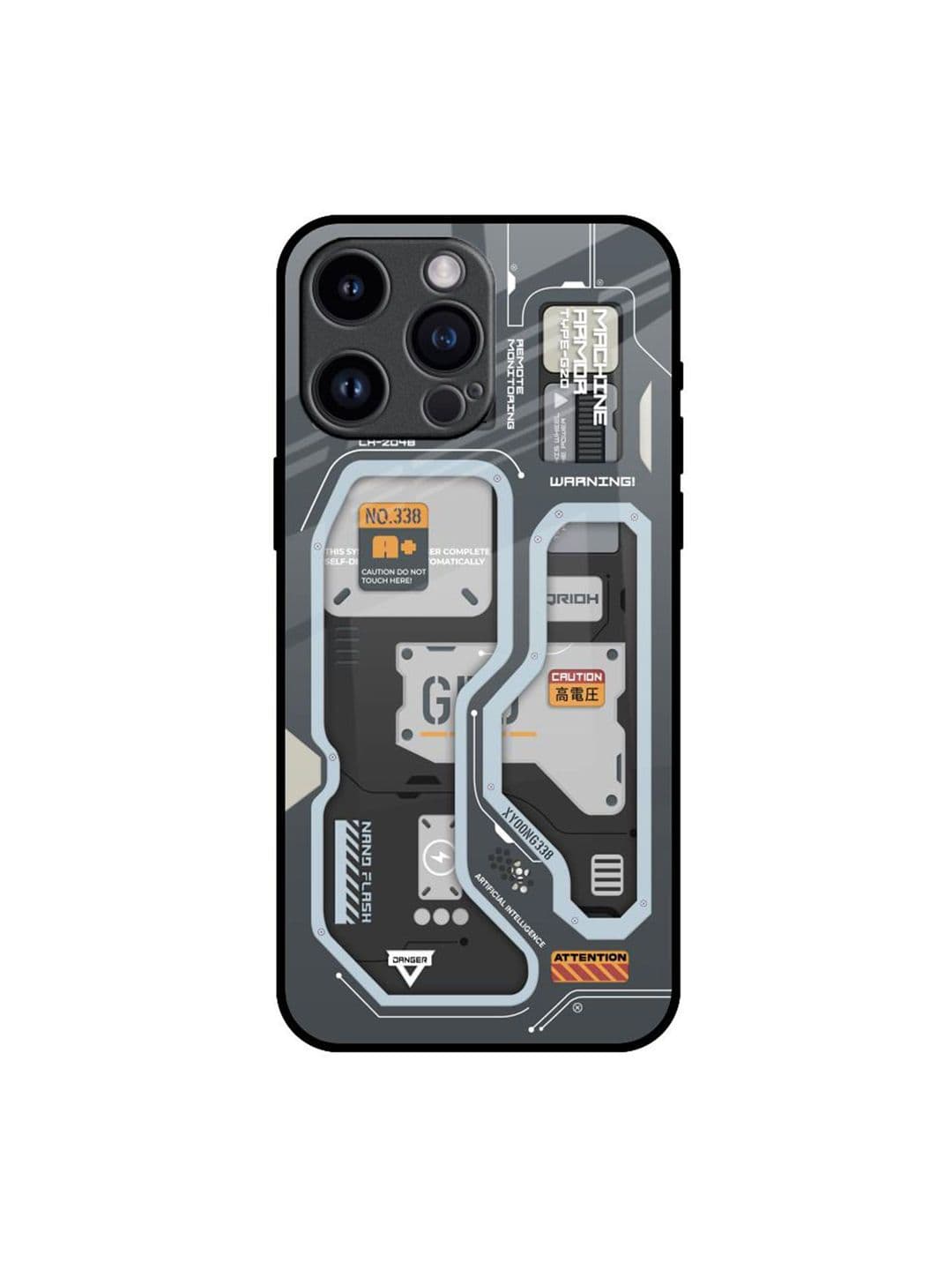 QRIOH Retro Futuristic Printed iPhone 14 Pro Max Back Case